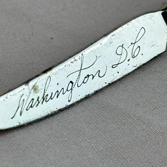 Antique Sterling Silver Butter Knife Brooch Pin Washington DC 1947 Souvenir 2.5" - Picture 4 of 12
